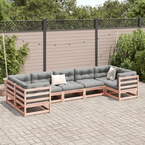 Set divani giardino 7 pz cuscini legno massello abete douglas