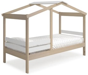 Letto bianco/naturale in pino 90x190 cm Angel - Marckeric