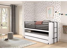 Letto da bambini a castello/estraibile bianco con scrivania con rete inclusa 90x200 cm Sam – Vipack