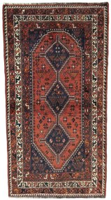Shiraz Tappeto 120 x 230 Rosso (Iran) Annodato A Mano