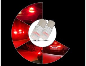 Lampada Led 1156 BA15S P21W Canbus Rosso 12V No Polarita IP67 Illuminazione 360 Gradi