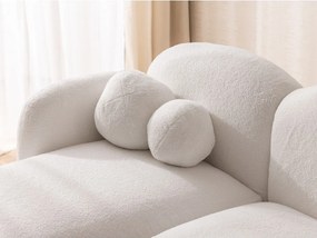 Divano angolare color crema (con penisola a sinistra/con chaise lounge) con rivestimento in bouclé Orbit – Ropez