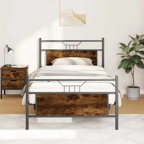 Giroletto Senza Materasso Rovere Fumo 100x190 Cm İn Truciolato /