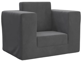 Divano Letto Per Bambini Antracite İn Morbido Peluche /