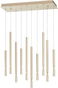 Lampada a sospensione LED a 10 Luci in metallo 70 cm verniciato Oro TUBIC