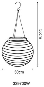 Globo 339700W - LED Lampada solare a sospensione LED/0,5W/3V IP44 bianco