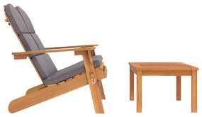 Set salotto da giardino adirondack 2pz legno massello di acacia