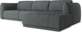 Divano angolare grigio scuro (con penisola a destra) Hoku – Makamii