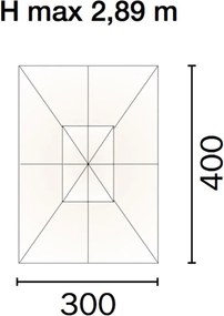 Ombrellone da Giardino 3x4 m Palo Ø48 mm in Legno Vorghini De Lux Ecrù...