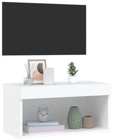 Mobile Porta TV con Luci LED Bianco 60x30x30 cm