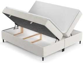 Letto boxspring crema con contenitore 140x200 cm Araya - Maison de Rêve