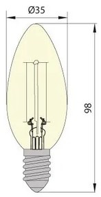 Lampadina LED CLASIC AMBER C35 E14/5W/230V 2200K -  Brilagi