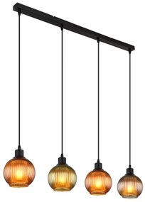 Globo 15638-4 - Lampadario a sospensione con filo ZUMBA 4xE27/25W/230V rame/verde/blu