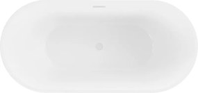 Mexen Luna vasca da bagno freestanding 140 x 75 cm, bianca, troppopieno bianco - 52031407500-20