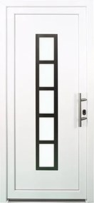 Portoncino d'ingresso 20011 L 80 x H 210 cm in PVC bianco, apertura spingere a sinistra, falso telaio non incluso