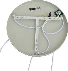 Lampada a sospensione Japandi bianca con paralumi organici verde chiaro 3 luci - Moonstone