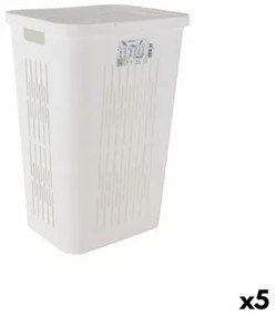 Cesto per i Panni Tontarelli Bella Doppio coperchio 60 L Bianco 40,5 x 33 x 59 cm (5 Unità)