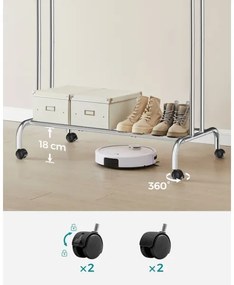 Appendiabiti da terra mobile LINEA, argento