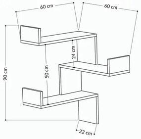 Mensola angolare LUKSA 90x60 cm bianca