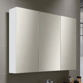 Specchio contenitore bagno a 3 ante 80xh60 cm in legno Bianco Opaco