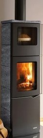 Palazzetti Eva S Stufa A Legna Con Forno ad aria 8kw rivestimento Pietra Ollare