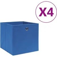 Contenitori 4 pz in Tessuto non Tessuto 28x28x28 cm Blu cod mxl 50465