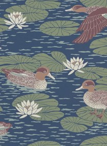 Långelid / von Brömssen Carta da parati Duck Pond - Deep Blue