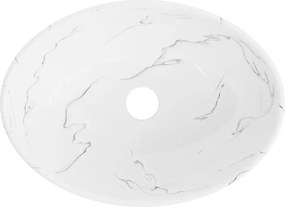 Mexen Elza lavabo da appoggio 40 x 33 cm, pietra bianca - 21014081