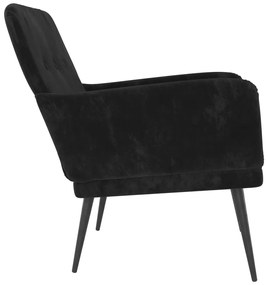 Poltrona nera 62x79x79 cm velluto