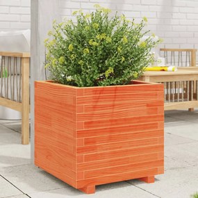 Fioriera Giardino Marrone Cera 50x50x49,5cm Legno Massello Pino /