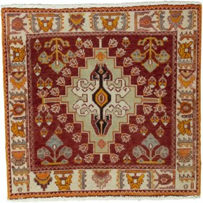 Shiraz Tappeto persiano 60x60 Rosso (Iran) Annodato A Mano