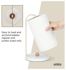 Portarotolo da cucina verticale in legno bianco ø 17 cm Bellwood – Umbra