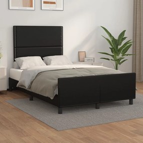 Giroletto Con Testiera Nero 120x200 Cm İn Similpelle /