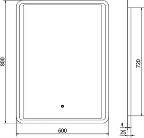 Mexen Zusa specchio da bagno retroilluminato 60 x 80 cm, LED 6000K, antiappannamento - 9808-060-080-611-00