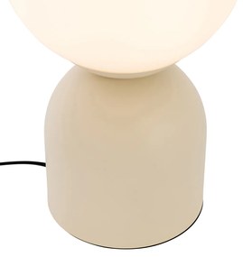 Lampada da tavolo hotel chic beige con vetro opalino - Pallon Trend