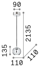 Sospensione Moderna Mr Jack Metallo Bianco 1 Luce 7W 3000K Luce Calda Small