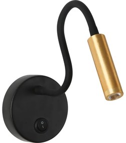 Brilagi - LED Lampada flessibile da muro MAYA LED/3W/230V 4000K nero/oro