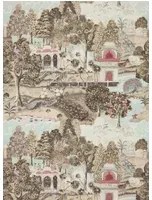 Zoffany Carta da parati Peacock Garden - Linen/ Silver