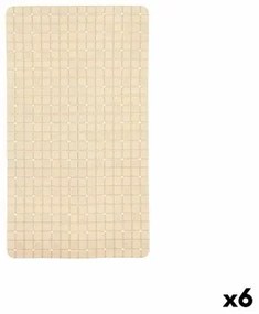 Tappetino Antiscivolo da Doccia Quadri Beige PVC 67,7 x 38,5 x 0,7 cm (6 Unità)