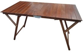Tavolo richiudibile LAURA a strisce in legno 70x140 cm NOCE