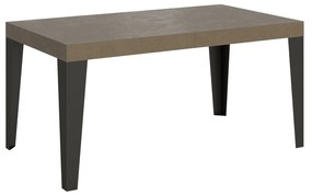 Tavolo allungabile Flame con telaio e gambe antracite, Tortora / 90x160/420 cm