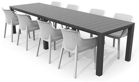 Tavolo Da Pranzo Per Esterno A Doppia Configurazione 3 Metri Julie Double Keter Grafite