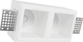 Portafaretto Rettangolare 150x80mm 2xGU10 in Gesso Pitturabile