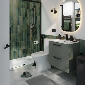 Mobile bagno sospeso con lavabo L 60 x H 57,7 x P 40 cm verde truciolare 2 cassetti | Remix
