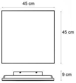 Pannello LED moderno bianco 44,5x44,5 cm con LED dimmerabile a caldo RGB - Aziza