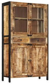 Credenza 100x40x175 Cm İn Legno Grezzo Massello Di Mango /