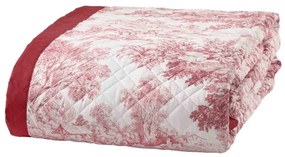 Trapuntino matrimoniale Toile de jouy Biancoperla in percalle di cotone  Colore Rosso, Dimensioni e Misure Matrimoniale