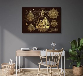Stampa su tela – Buddha meditante dorato