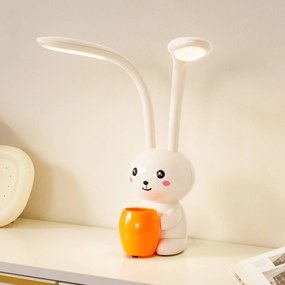 Lampada da scrivania Haas Lindby, dimmerabile, Crema / Ambra, Cameretta, Plastica, Giovanile, Lampada da tavolo LED