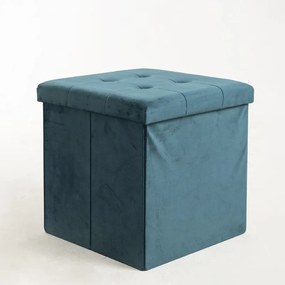 Pouf contenitore Button 38 cm Velluto - Verde